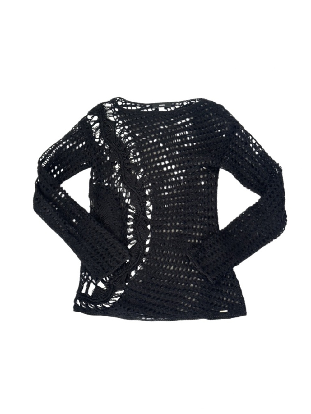 DIESEL BLACK ANGORA GAUGE KNIT SWEATER